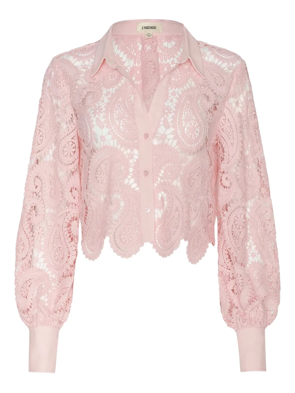 L'Agence paisley-lace button-down top | Pink | Image 1