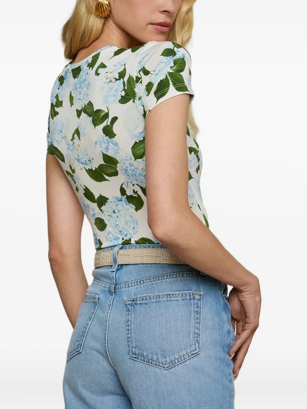 L'Agence Hydrangea top met bloemenprint Wit