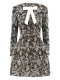 Bronx and Banco floral-embellishment mini dress - Black