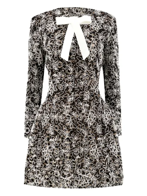 Bronx and Banco floral-embellishment mini dress