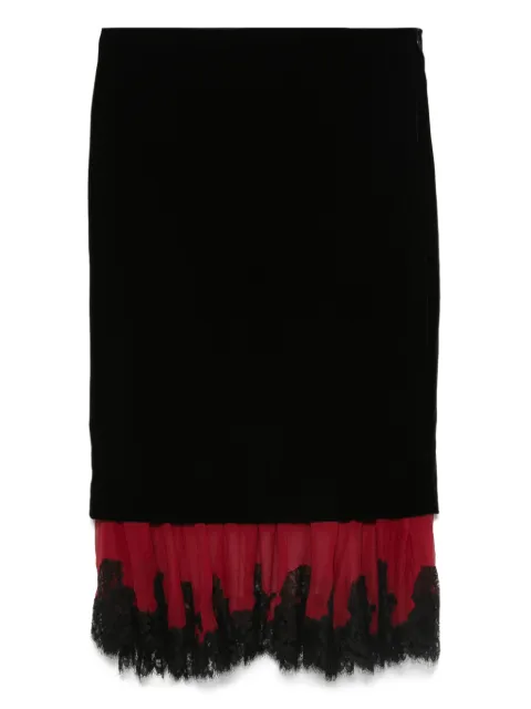 Jean Paul Gaultier Pre-Owned 2016 lace-trim velvet skirt