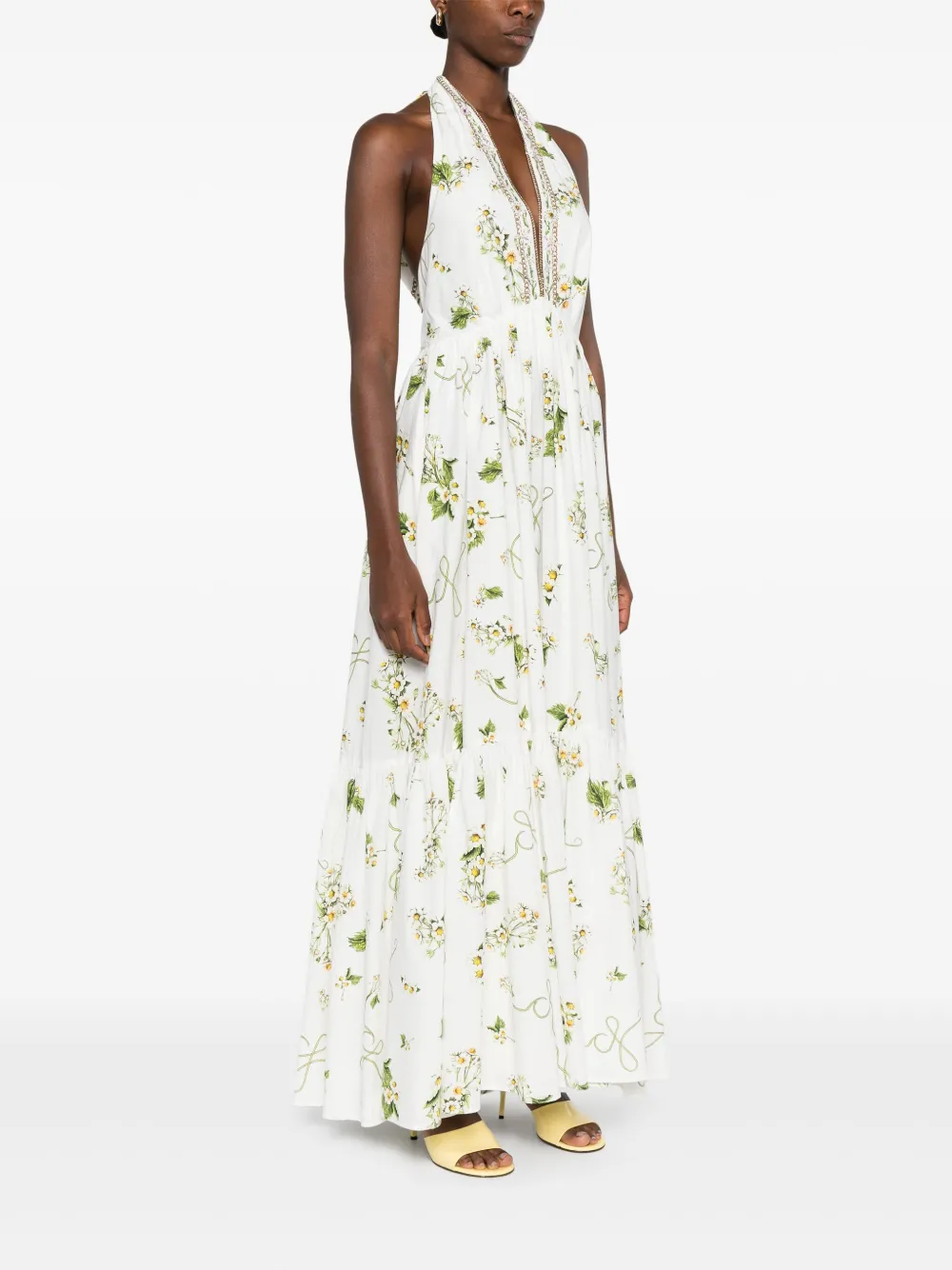 Camilla Katoenen jurk met bloemenprint Wit
