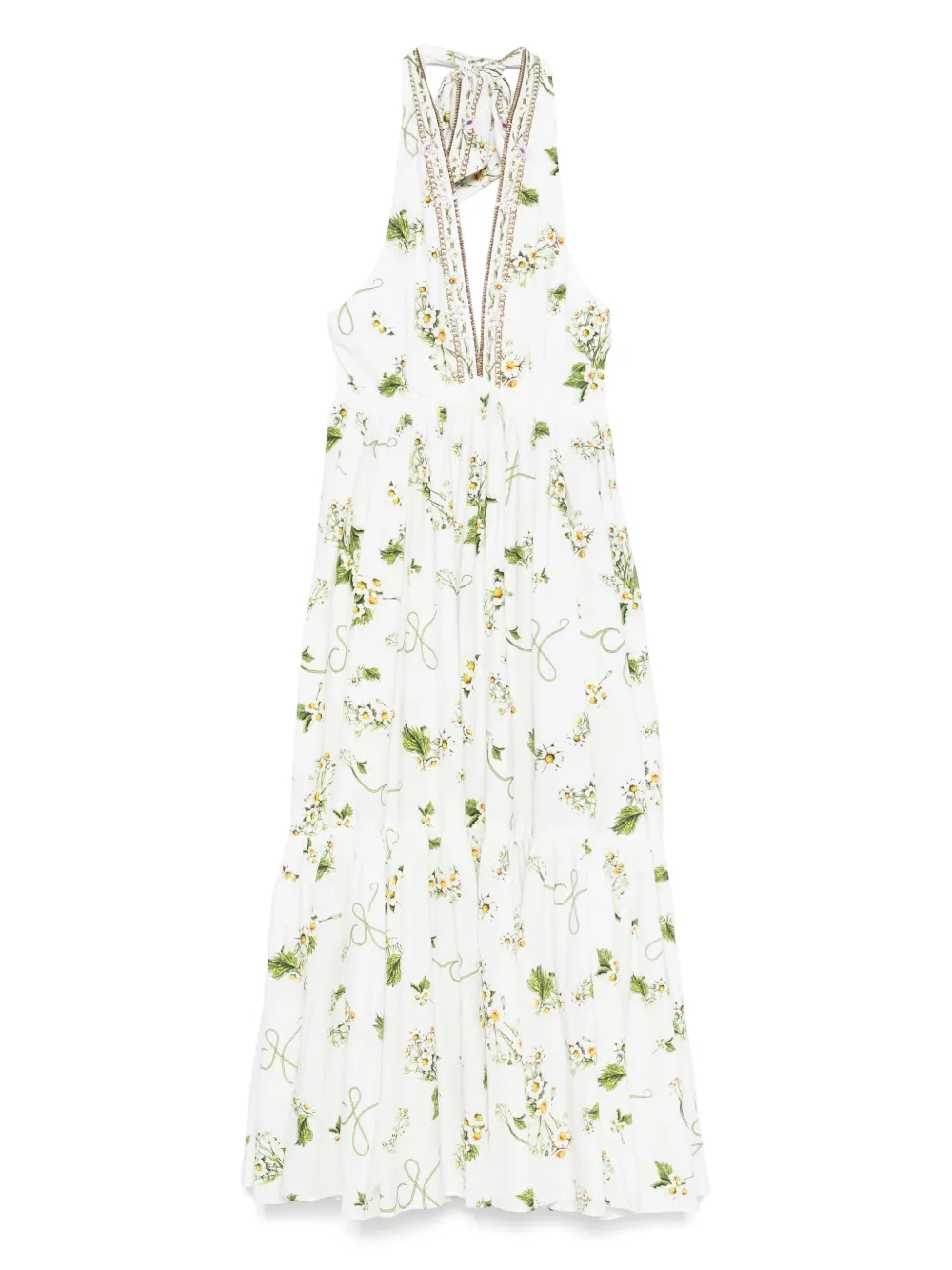 Camilla Katoenen jurk met bloemenprint Wit