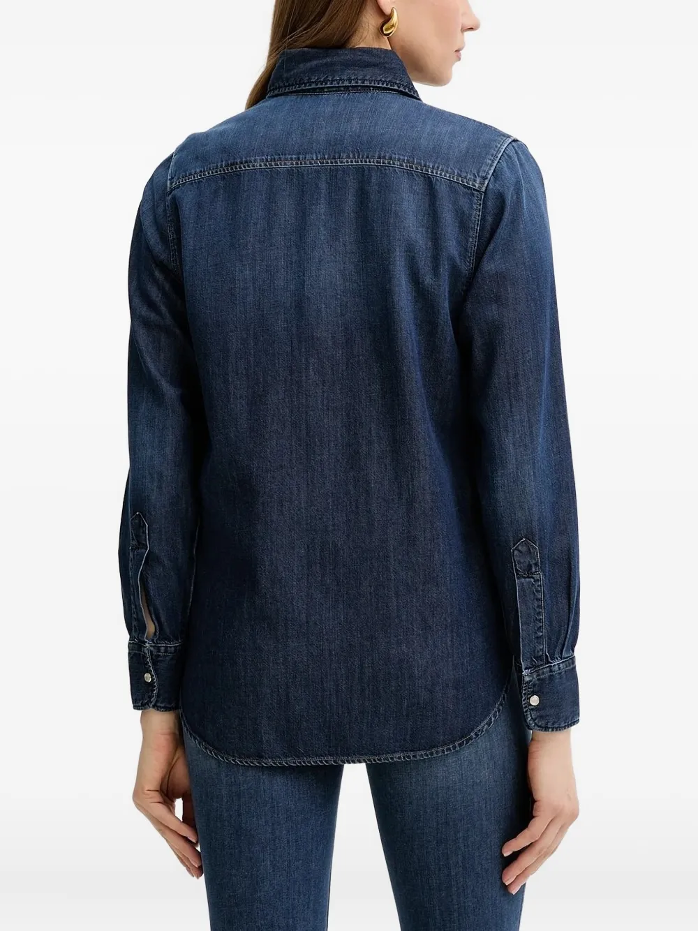 LIU JO Denim blouse met borduurwerk Blauw