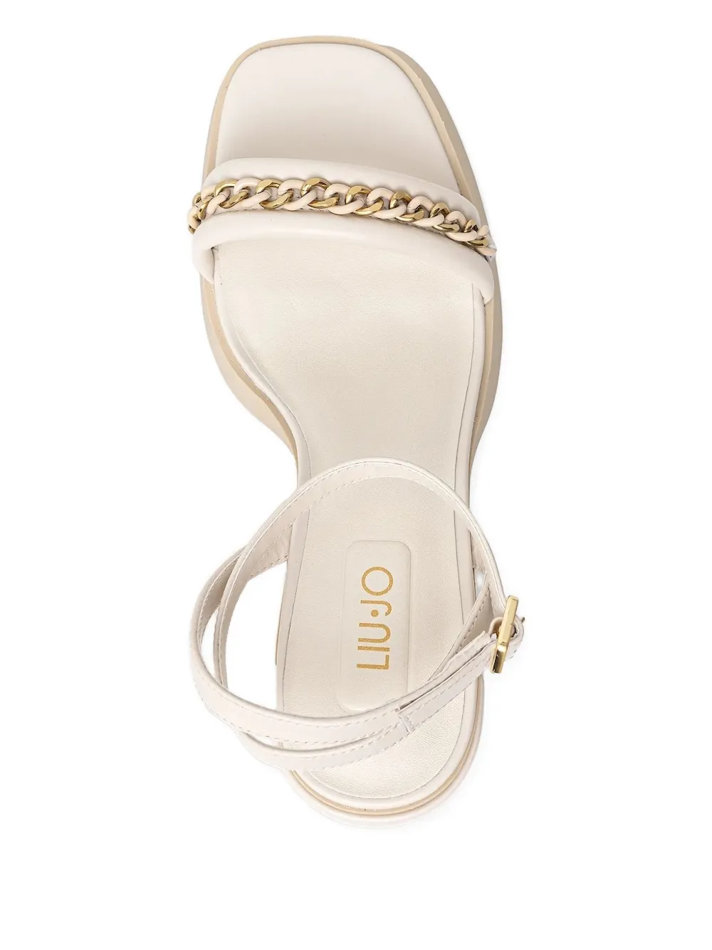 Liu •jo 85mm Chain-embellished Block-heel Sandals In White