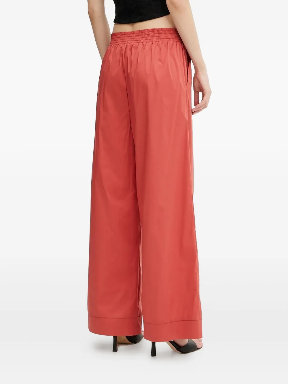 Liu •jo Embellished Wide-leg Trousers In Orange