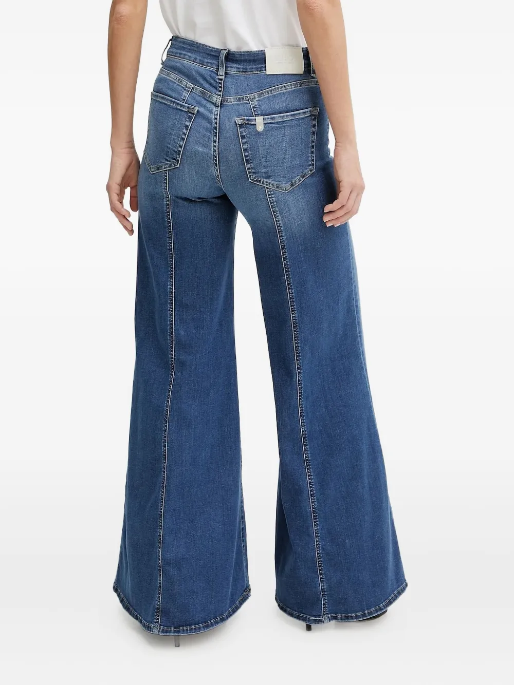 Liu •jo Panelled Flared Jeans In Blue