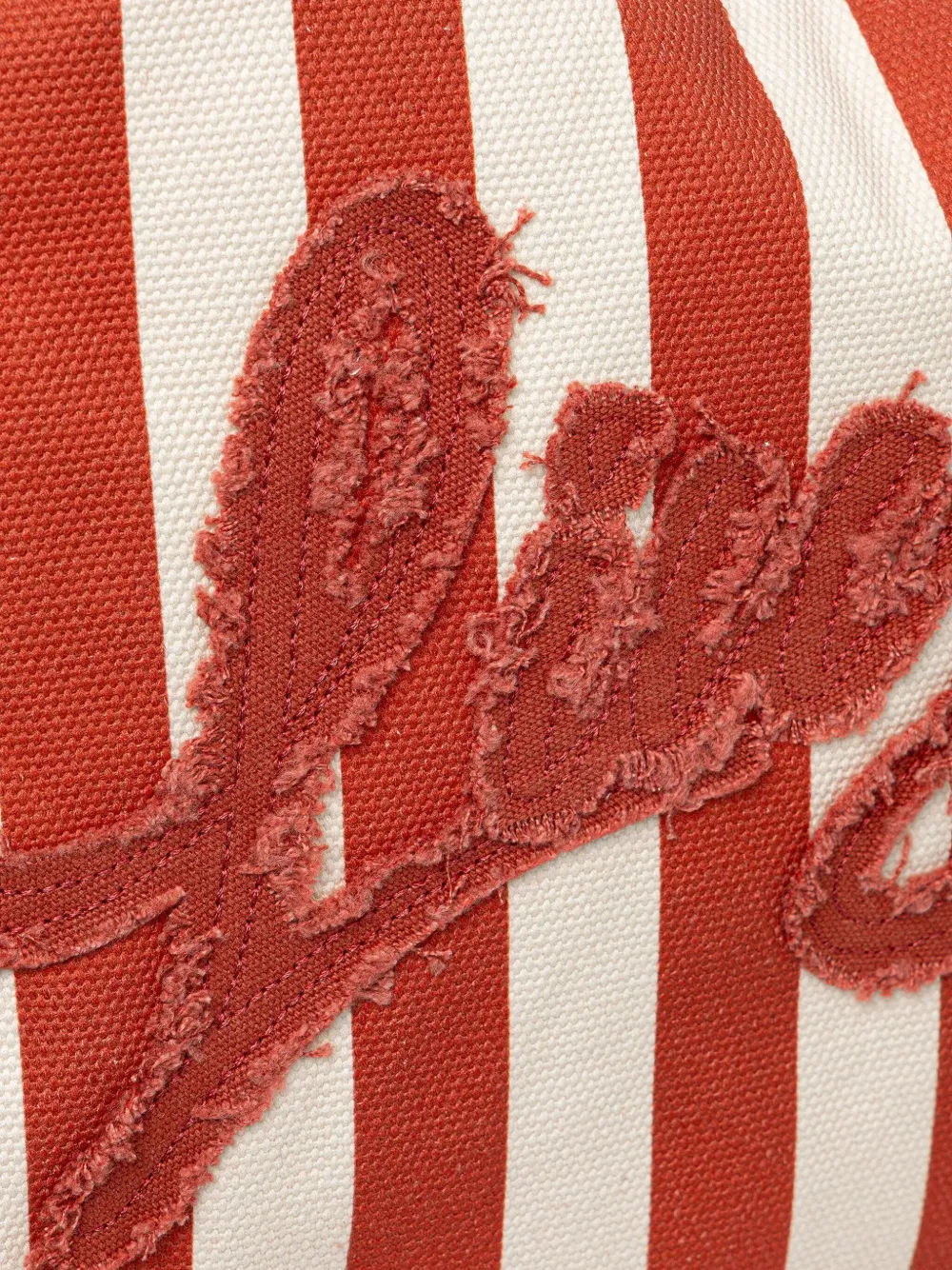 Liu •jo Striped Embroidered Tote Bag In Red