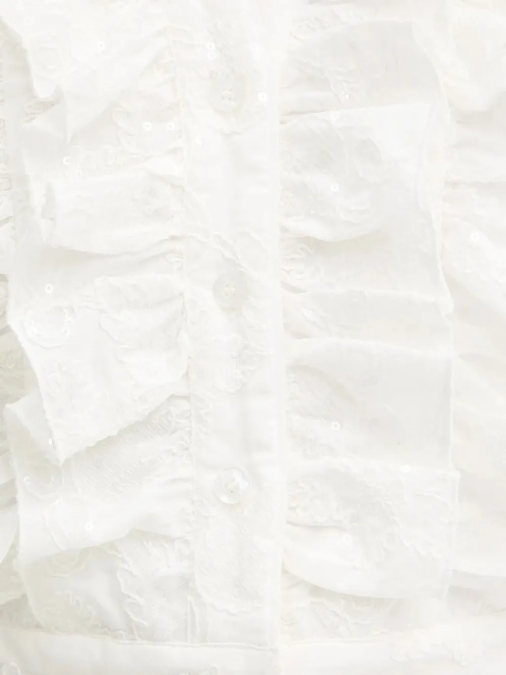 LIU JO sequin-embellished ruffled top Wit