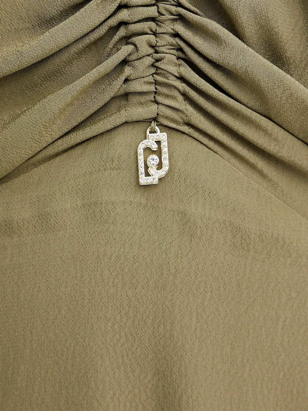 LIU JO V-neck gathered mini dress Groen