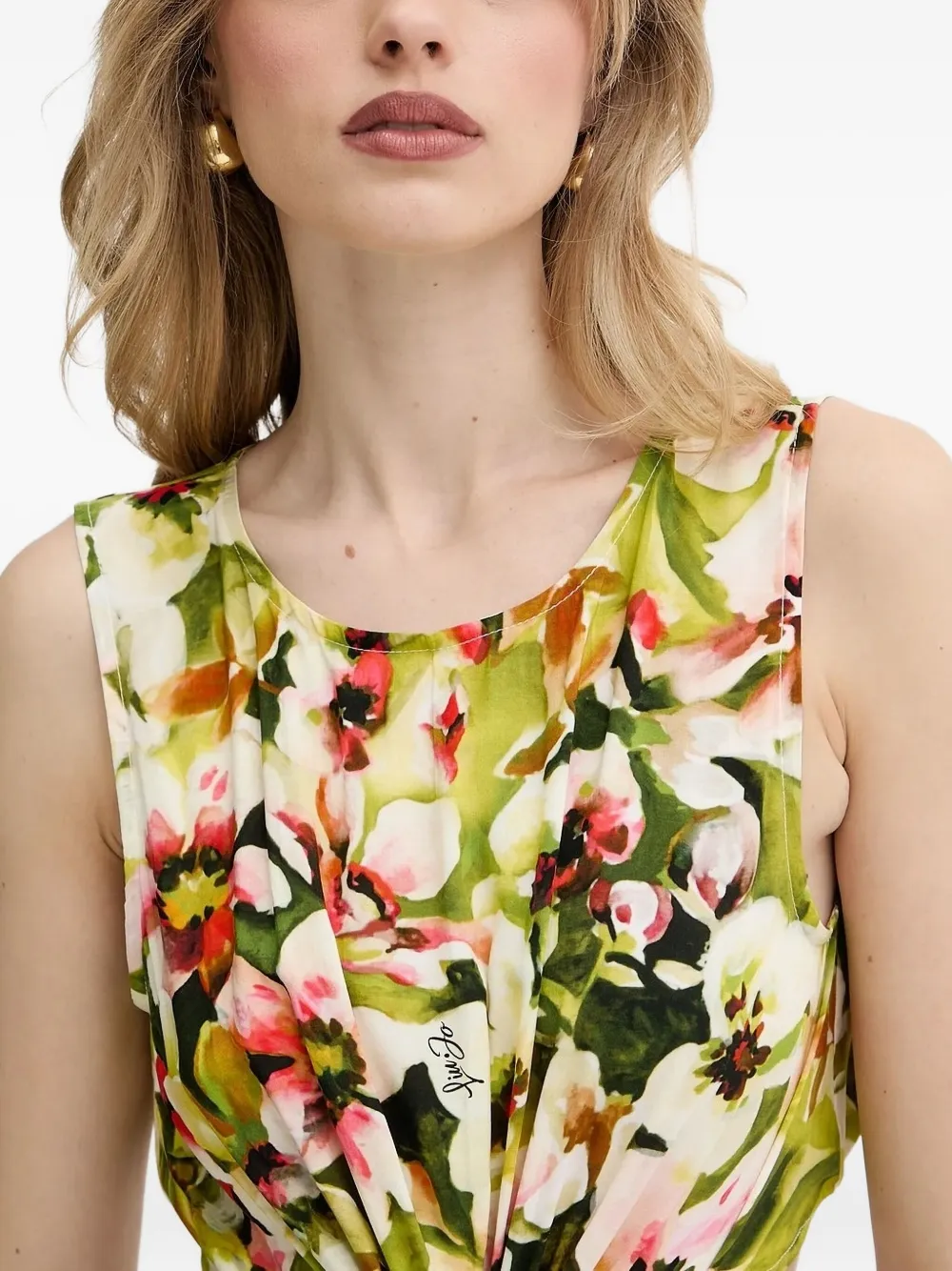 Liu •jo Cut-out Floral-print Maxi Dress In Multi
