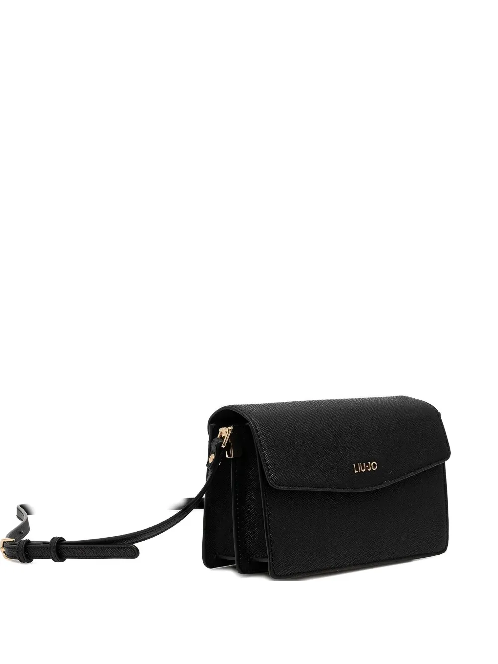 Liu •jo Logo-plaque Flap Crossbody Bag In Black