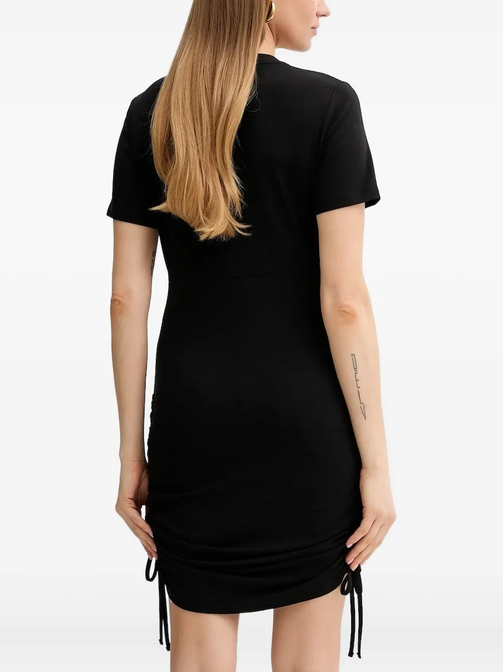 LIU JO embroidered-drawstring mini dress Zwart