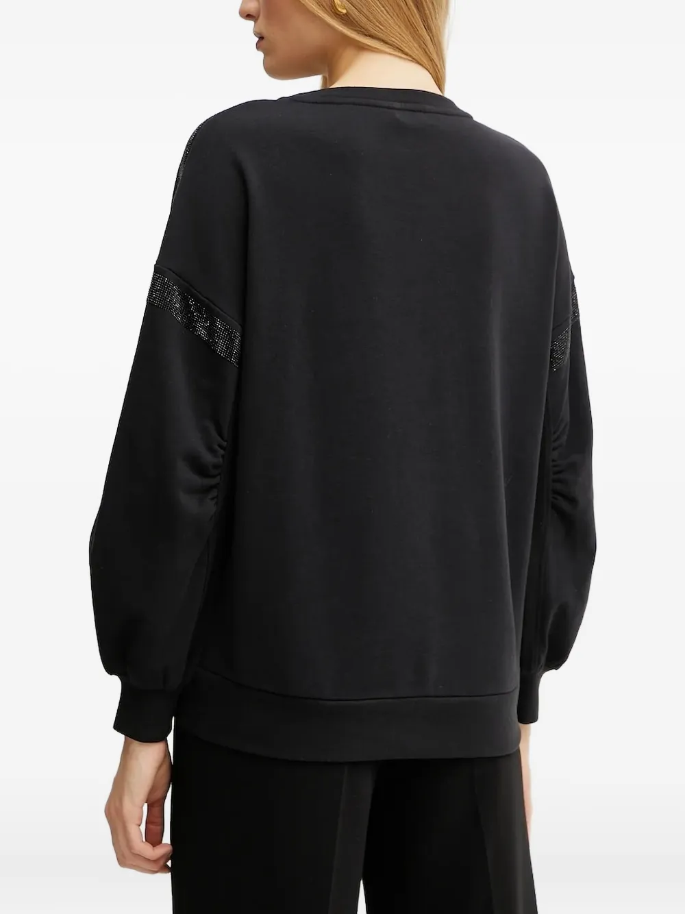 LIU JO Verfraaide sweater met ballonmouwen Zwart