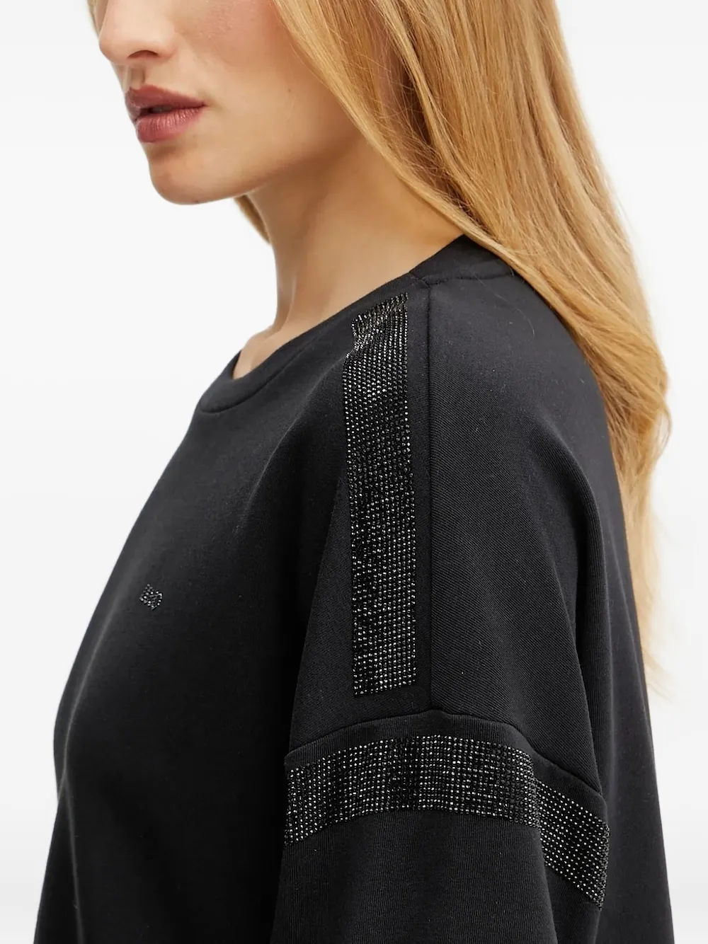 LIU JO Verfraaide sweater met ballonmouwen Zwart
