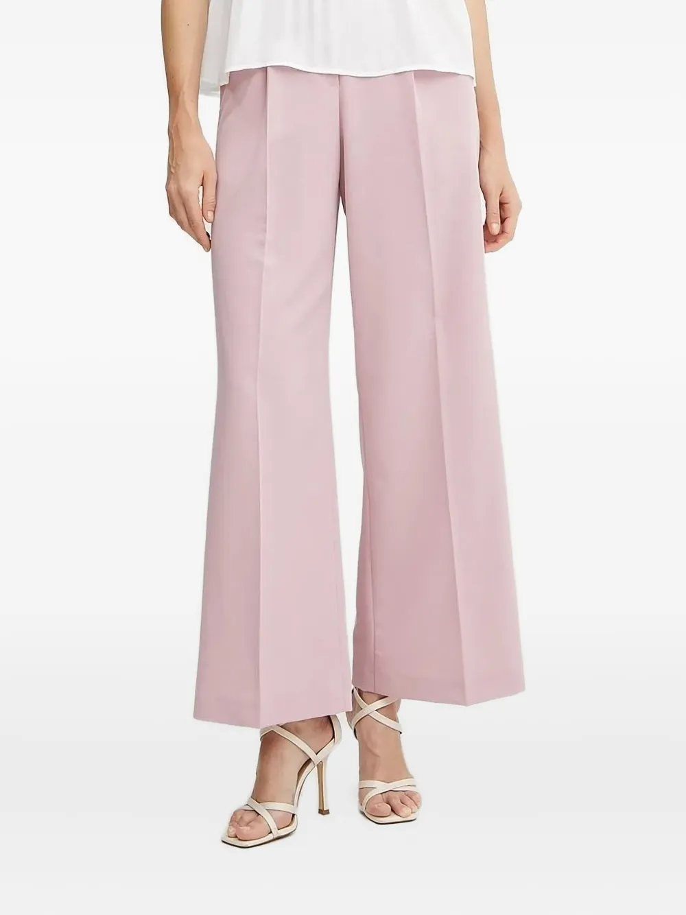 Liu •jo Pleated Straight-leg Trousers In Pink