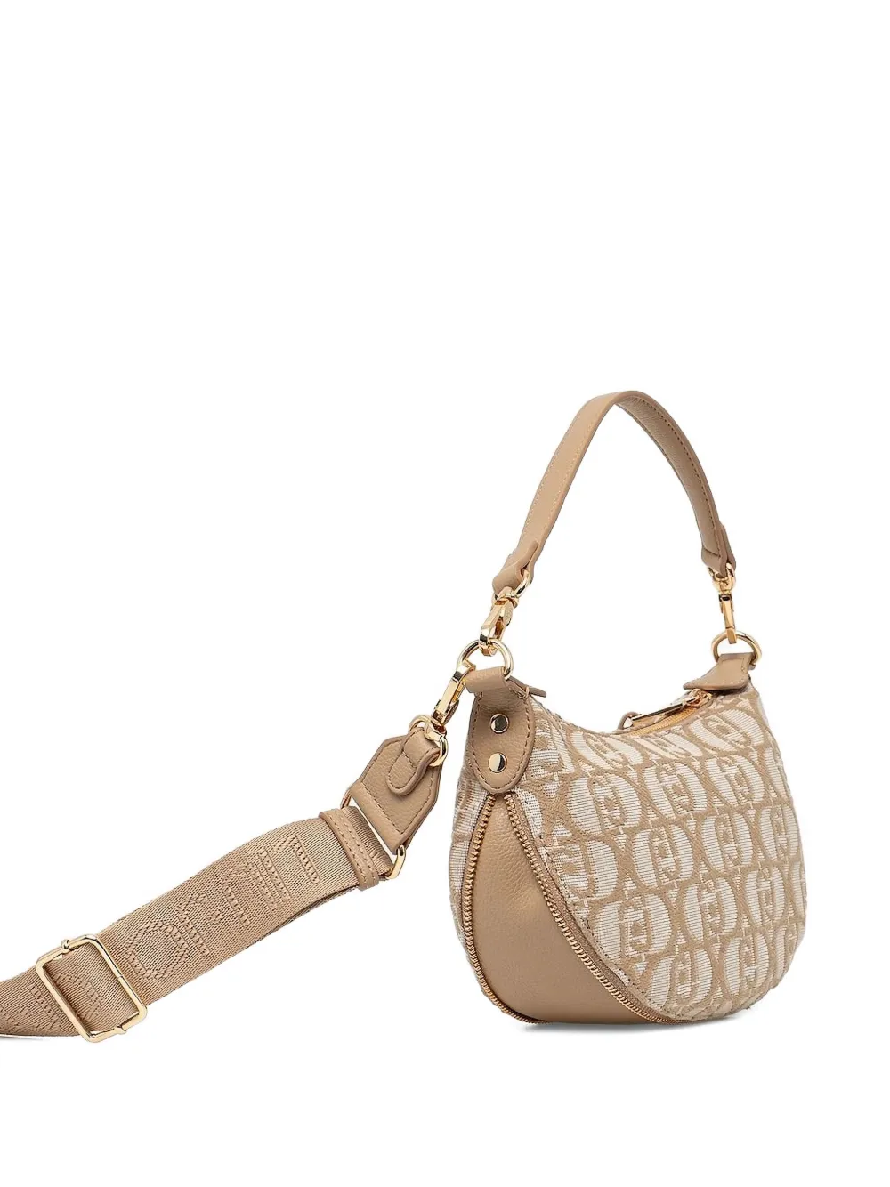 LIU JO Kaliska gewelfde crossbodytas met monogram Beige
