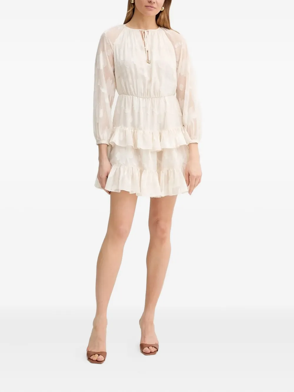 Liu •jo Tiered Mini Dress In White