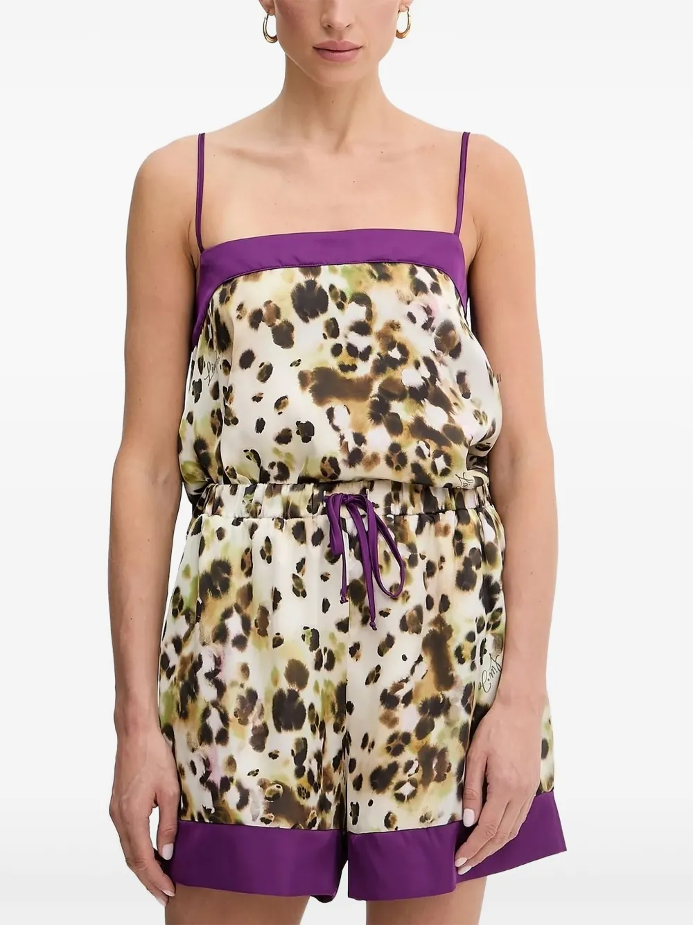 LIU JO animal-print drawstring shorts Beige