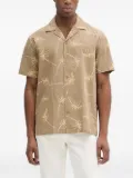 LIU JO leaf-print short-sleeve shirt - Brown