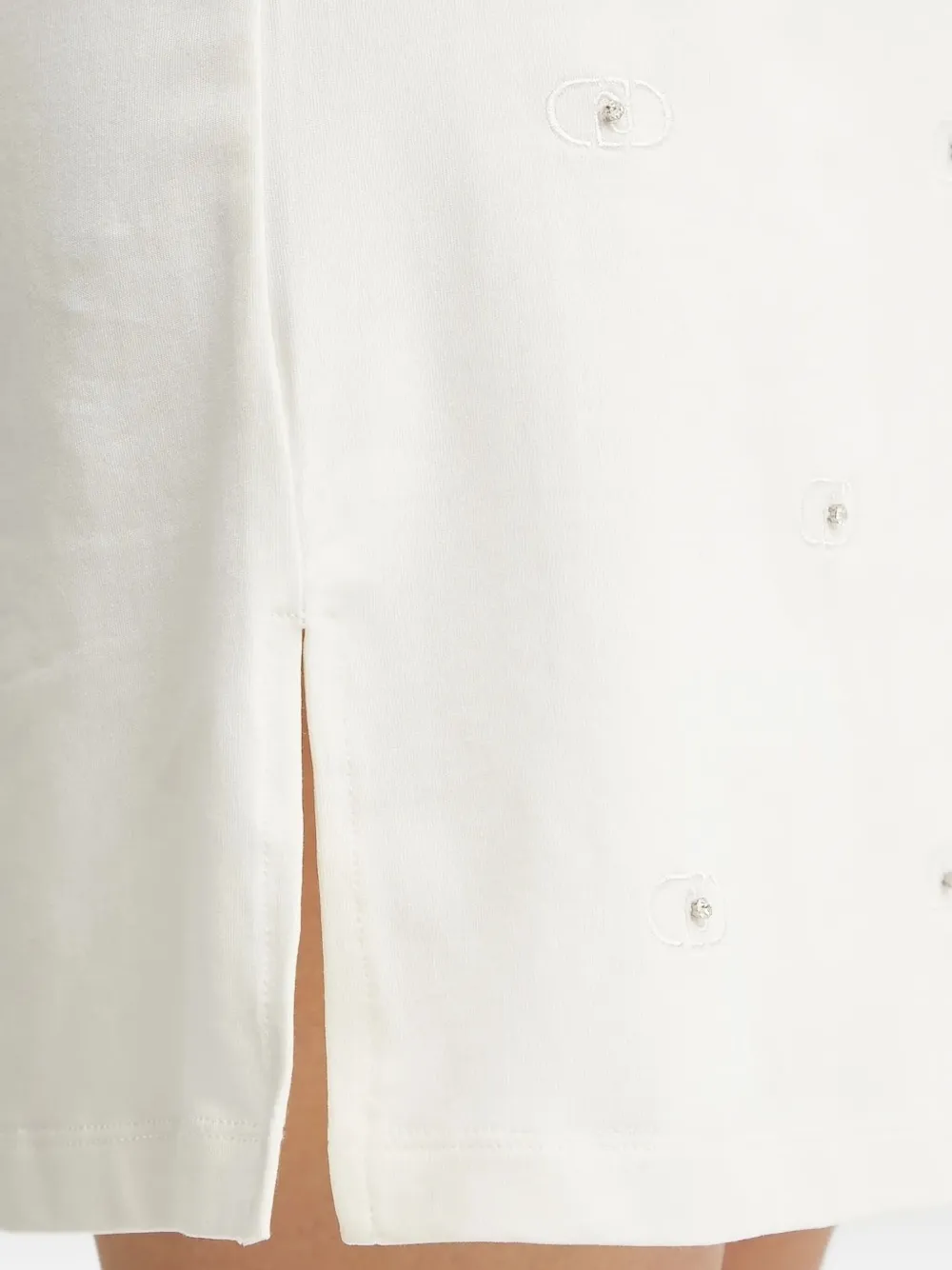 Liu •jo Embellished V-neck Dress In White