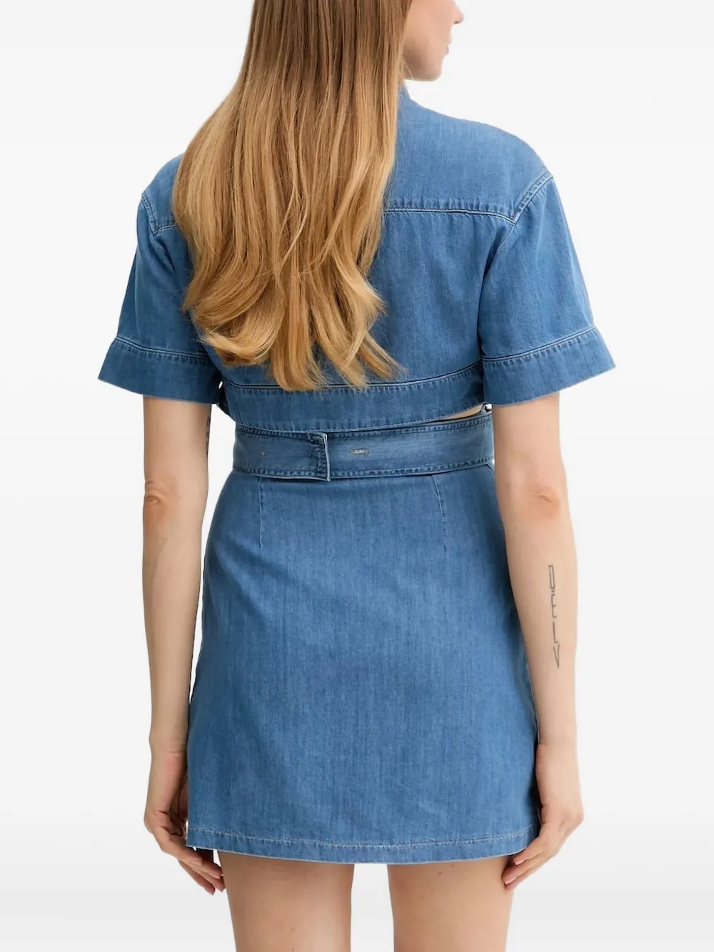 LIU JO Mini-blousejurk met ceintuur Blauw