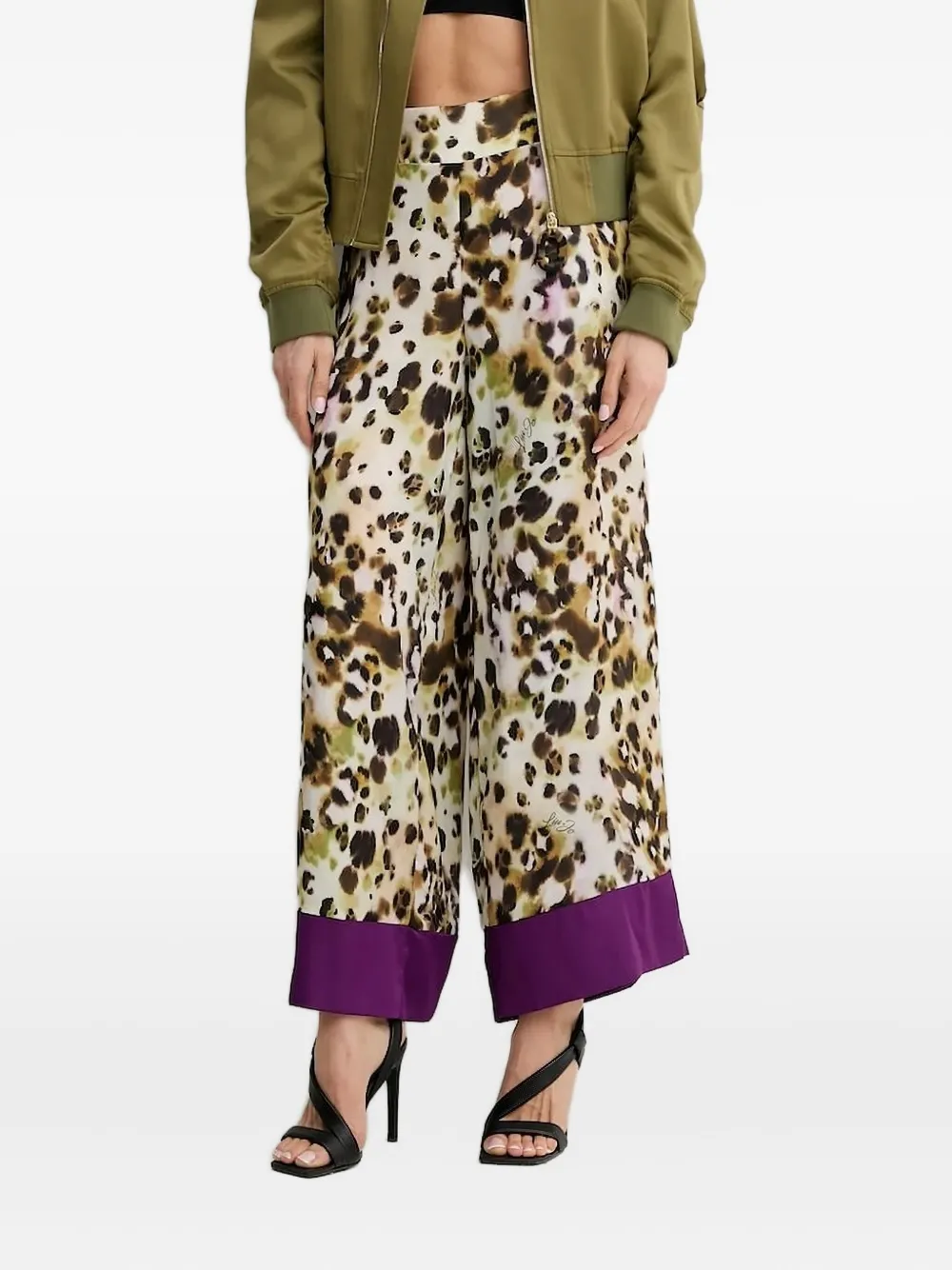 Liu •jo Animal-print Wide-leg Trousers In Animal Print