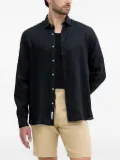 LIU JO linen leaf-print collar shirt - Black
