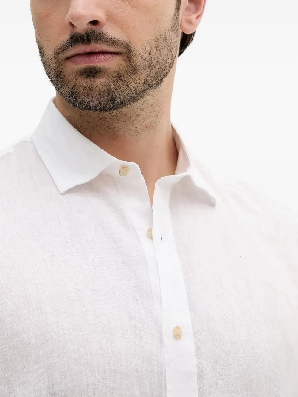 LIU JO long-sleeve linen shirt Wit