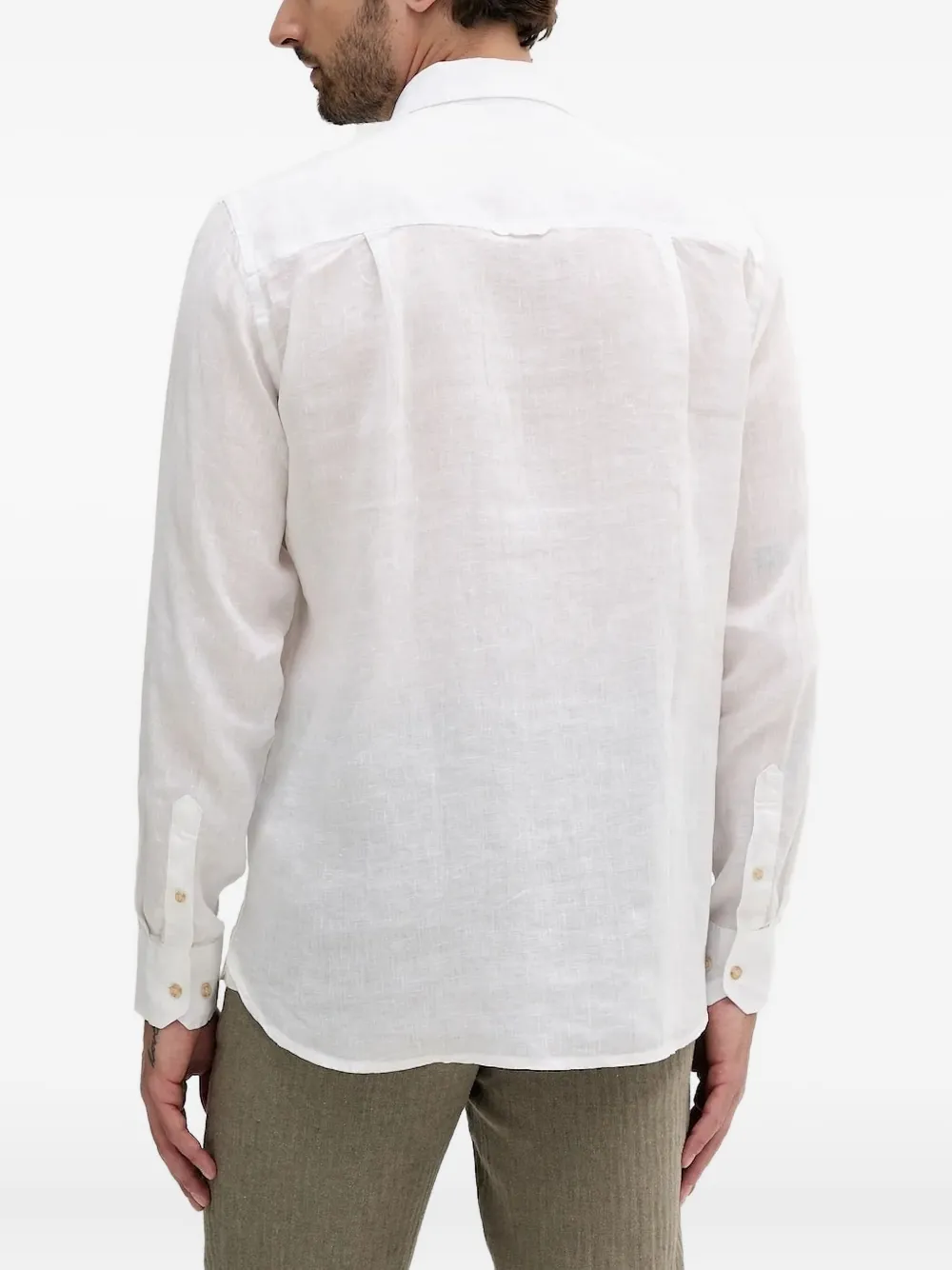 LIU JO long-sleeve linen shirt Wit