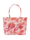 LIU JO leaf-print embroidered tote bag - Pink