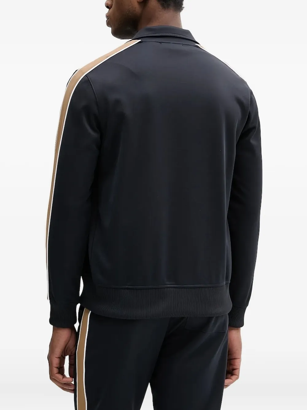 LIU JO stripe-detail zip-up track sweatshirt - Zwart