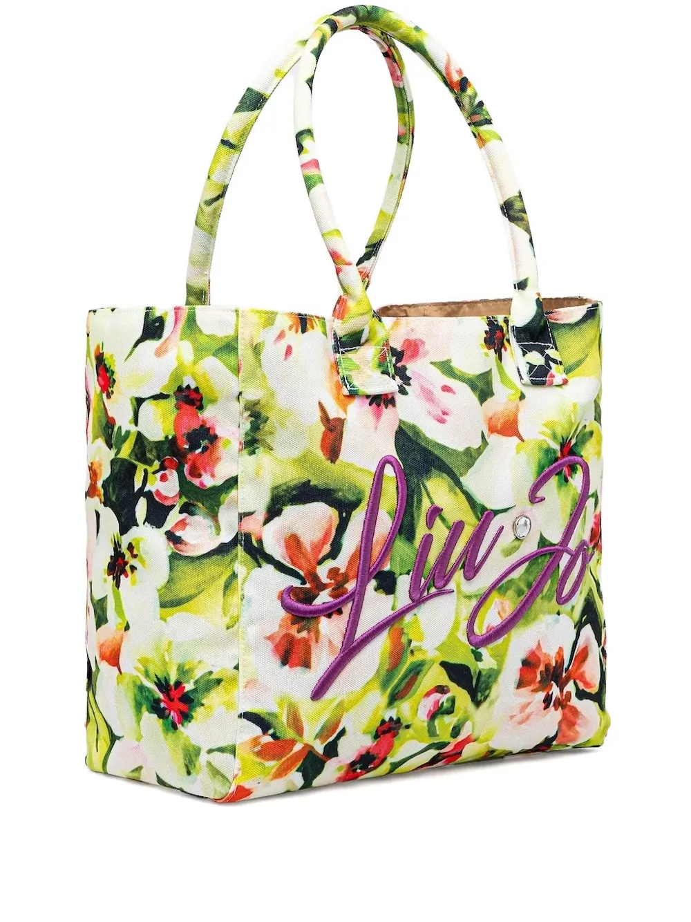 Liu •jo Large Floral-print Tote Bag In Green