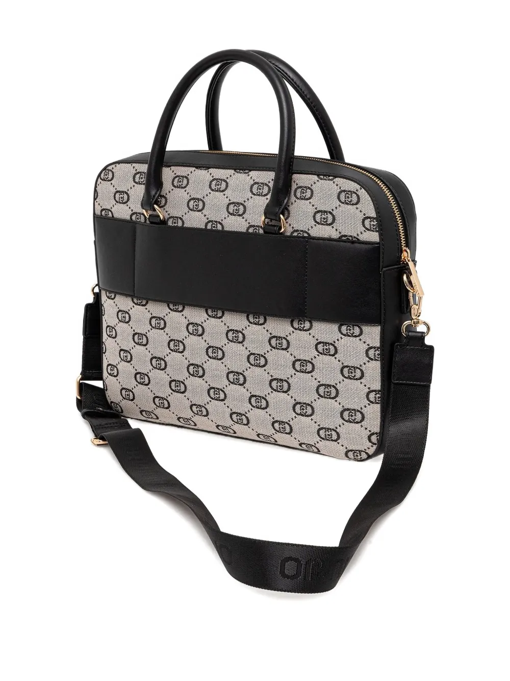 LIU JO Laptoptas met monogramstreep Zwart