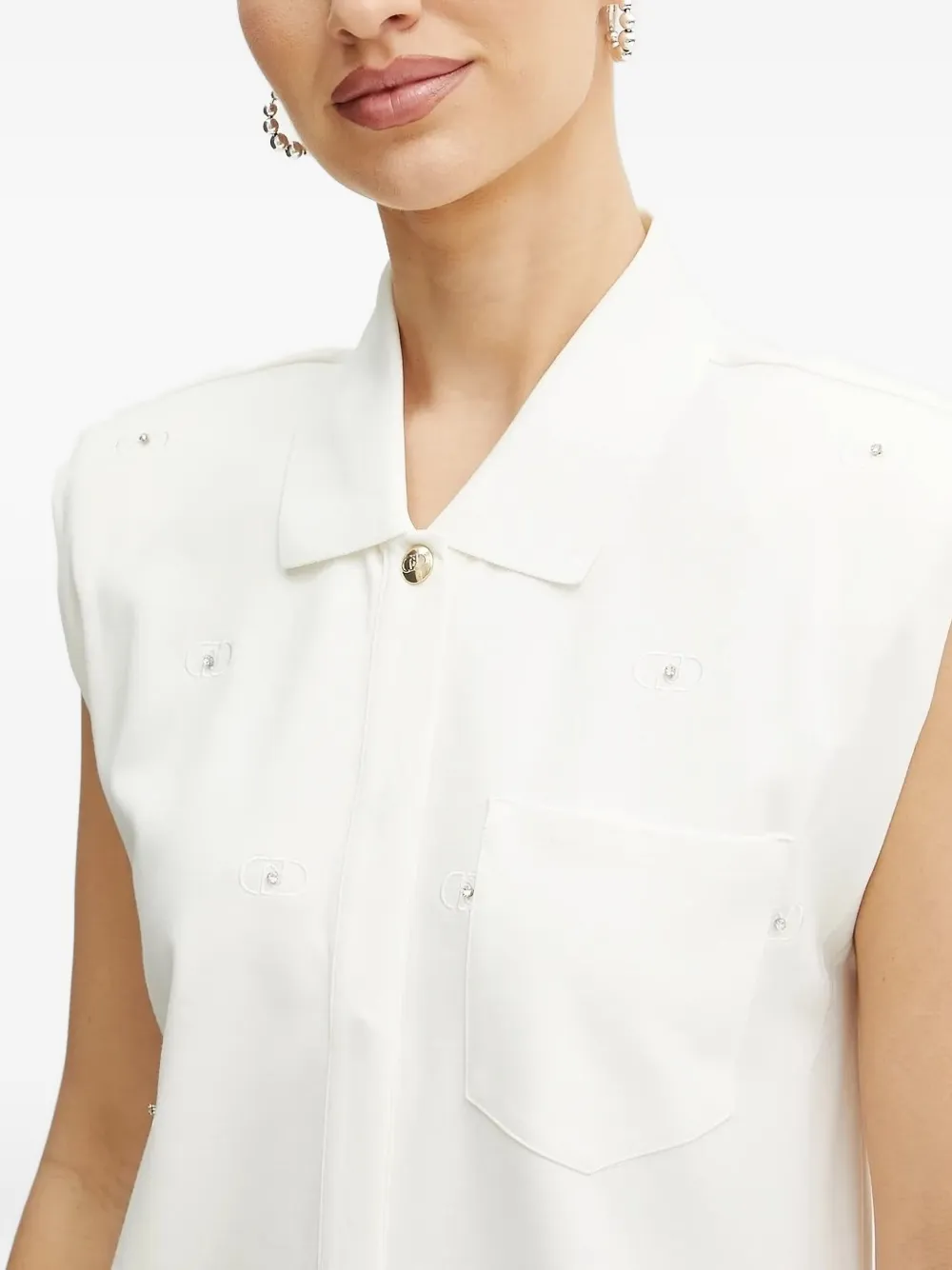 Liu •jo Embellished Ruffle Dress In White