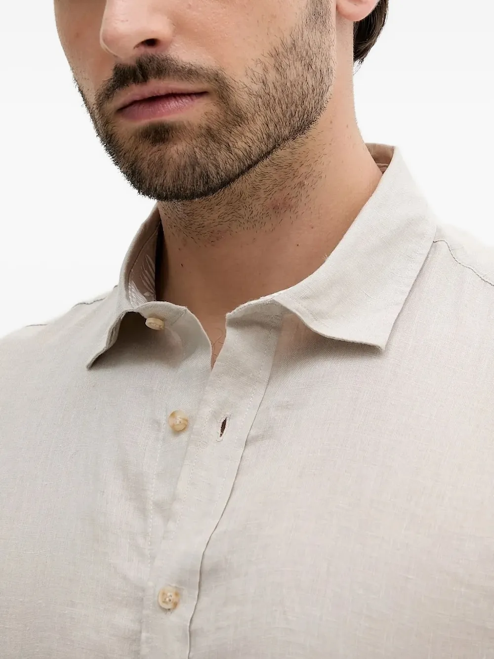 LIU JO long-sleeve linen shirt Wit