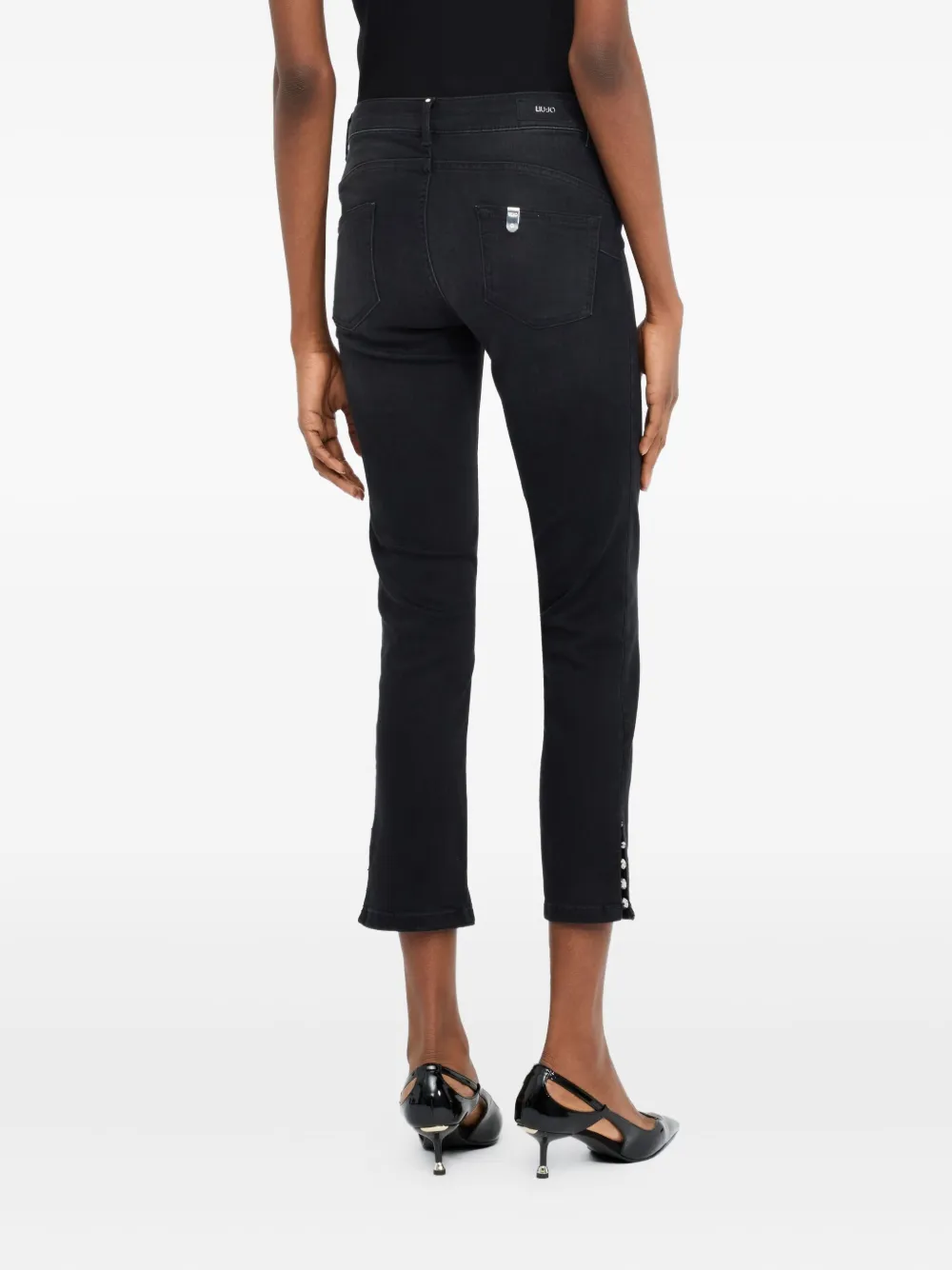 LIU JO rhinestone-embellished jeans Zwart