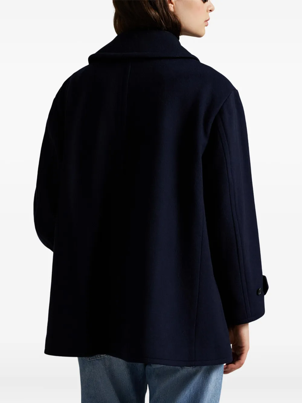 Polo Ralph Lauren Double-breasted Wool Peacoat In Blue