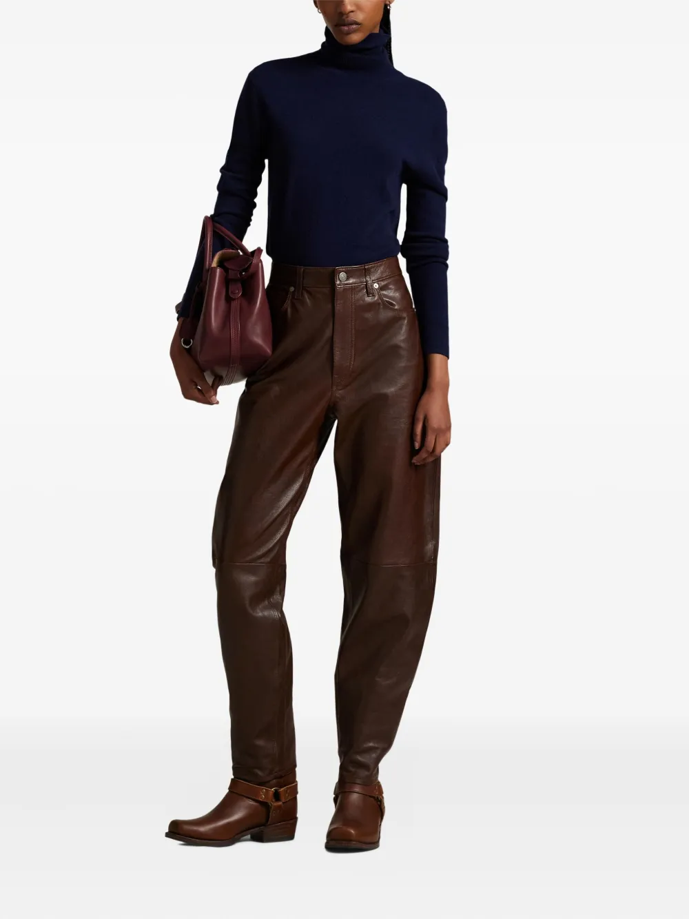 Polo Ralph Lauren leather high-waisted trousers | High Waisted Pants | Image 2