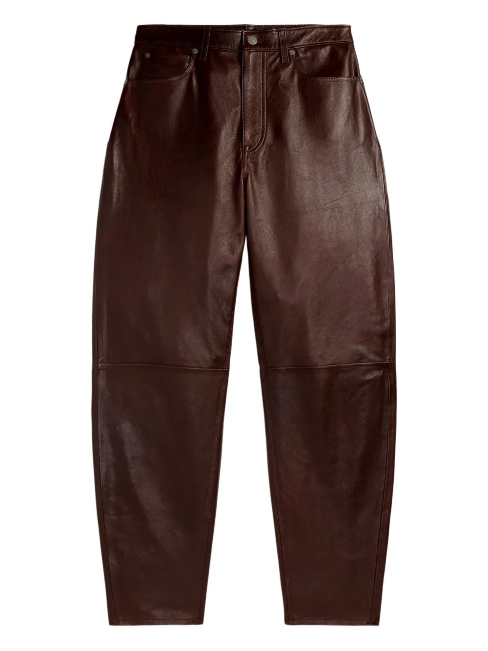 Polo Ralph Lauren leather high-waisted trousers | Brown | Image 1