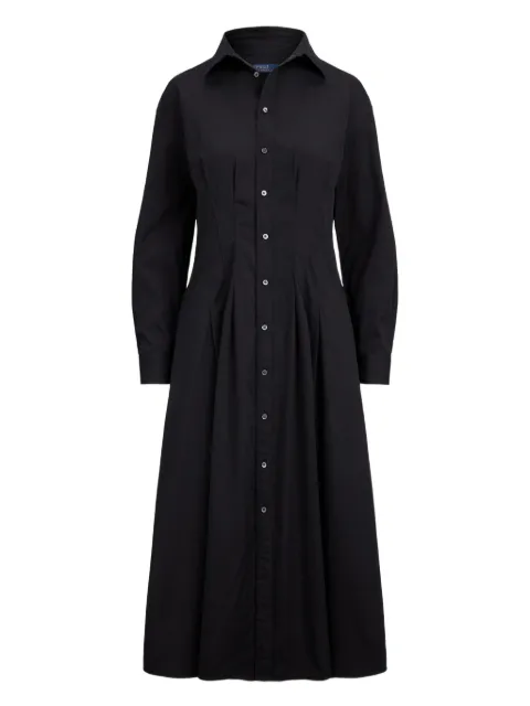 Polo Ralph Lauren vestido camisero midi plisado sin cuello