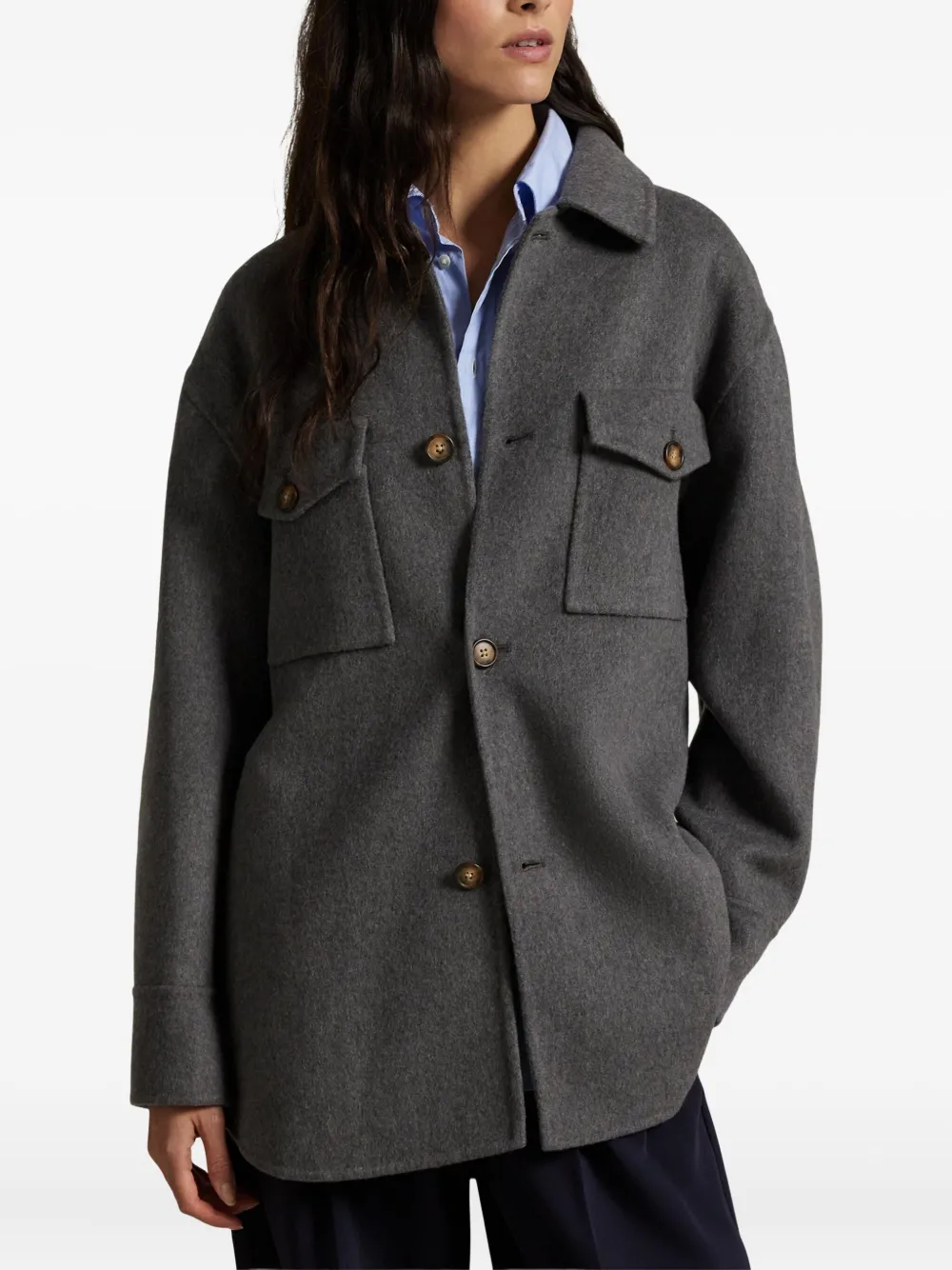 Polo Ralph Lauren Wollen jack met dubbele rij knopen Grijs