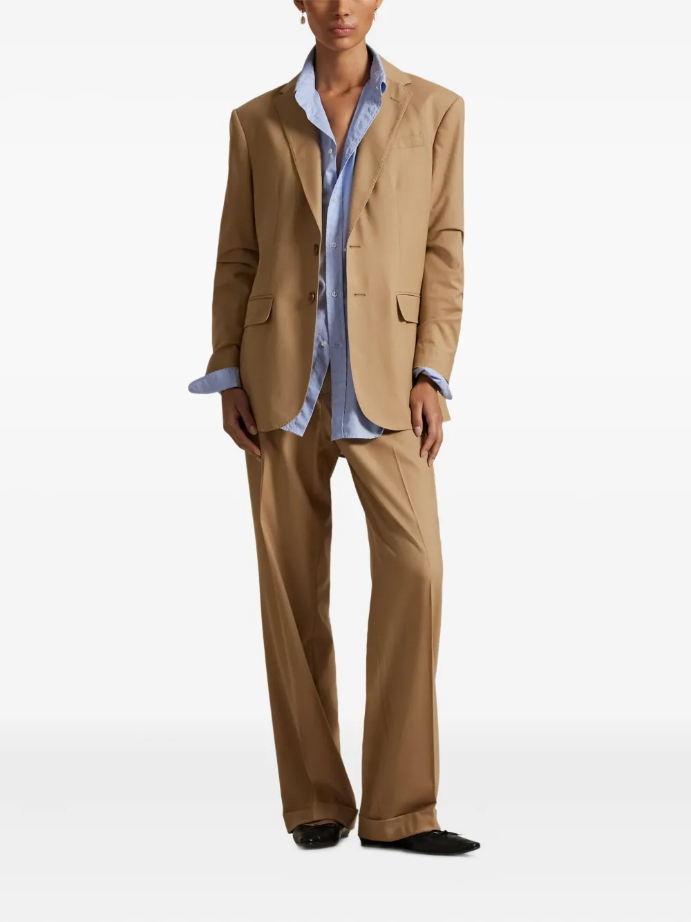 Polo Ralph Lauren Blazer met twee knopen van wolblend Bruin