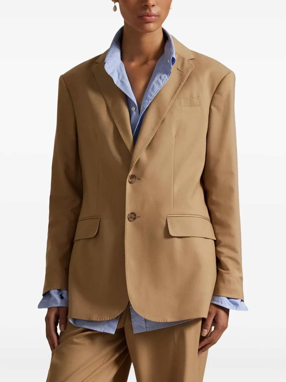 Polo Ralph Lauren Blazer met twee knopen van wolblend Bruin
