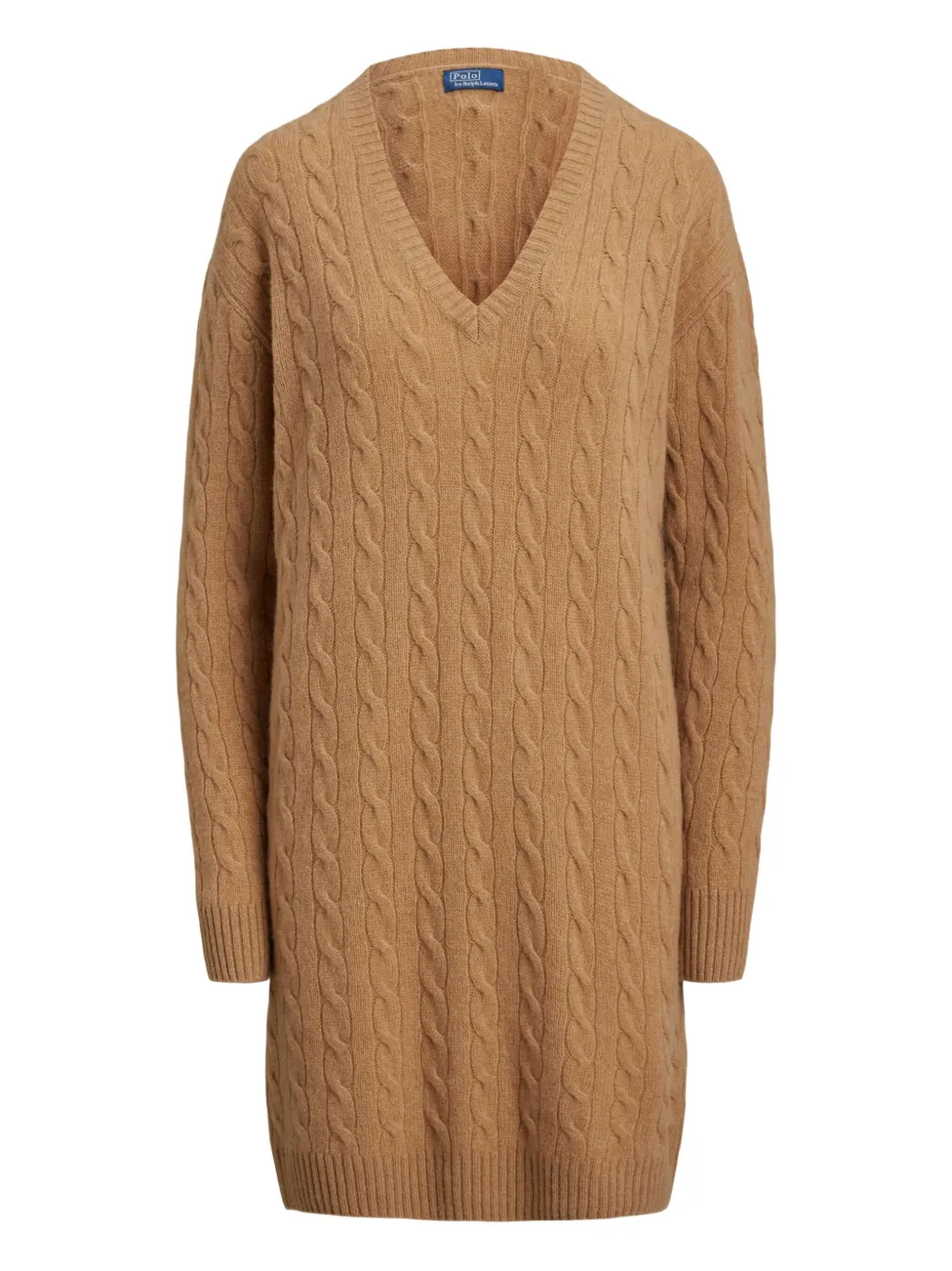 Polo Ralph Lauren cable-knit V-neck dress - ブラウン Polo Ralph Lauren cable-knit V-neck dress - ブラウン