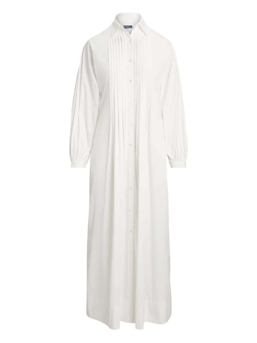 Polo Ralph Lauren pleated long-sleeve shirt dress | White | Image 1