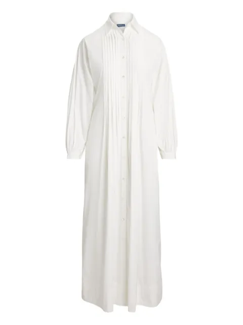 Polo Ralph Lauren pleated long-sleeve shirt dress