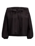 Polo Ralph Lauren tie-front puff-sleeve blouse - Brown