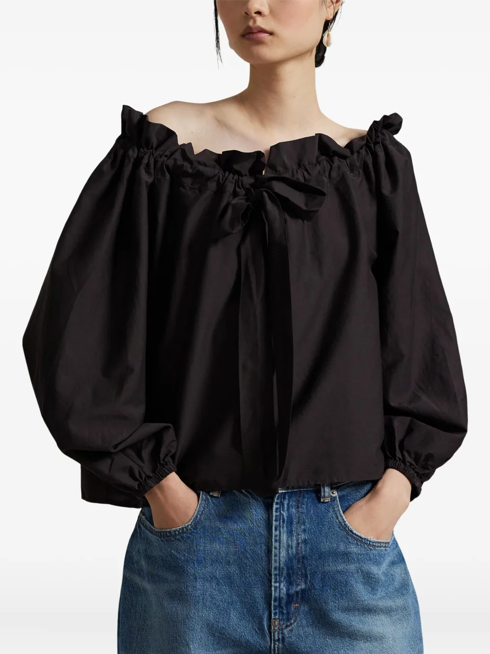 Polo Ralph Lauren Blouse met pofmouwen Bruin