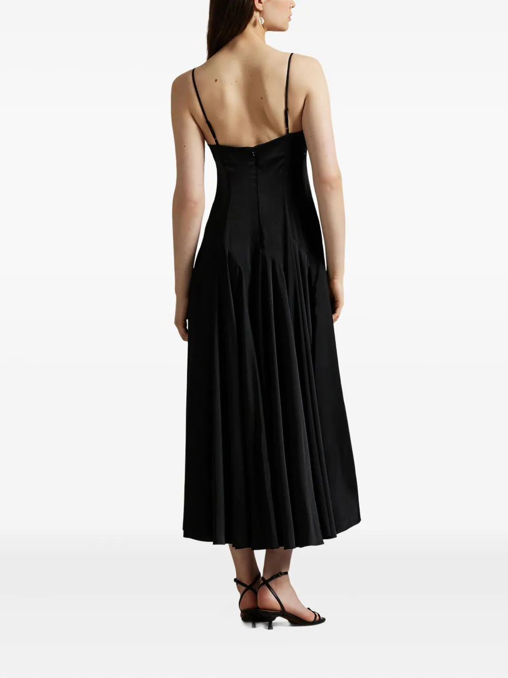 Polo Ralph Lauren V-neck A-line Dress In Black